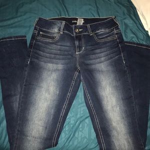 Dark denim skinny jeggings